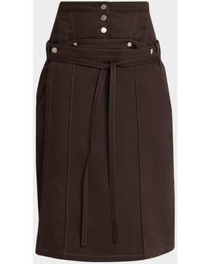 Jane Wade Corseted Denim Pencil Skirt - Brown