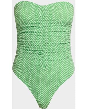 MILLY Verde Chevron One-Piece Swimsuit - Green