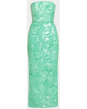 HELSI Leslie Strapless Sequin Column Gown - Green