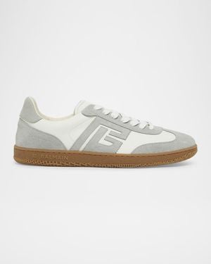 Balmain Apos;S Swan Leather And Suede Low-Top Sneakers - White