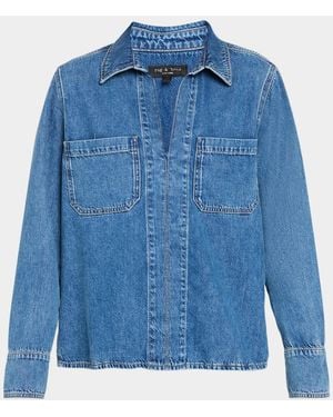 Rag & Bone Channing Denim Shirt - Blue