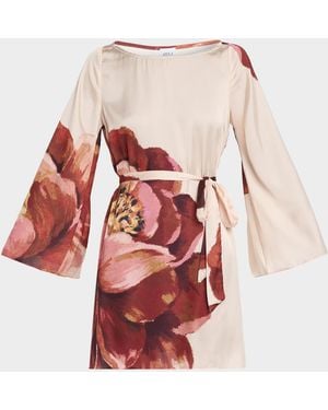 MISA Los Angles Twiggy Peony Satin Mini Dress - Red