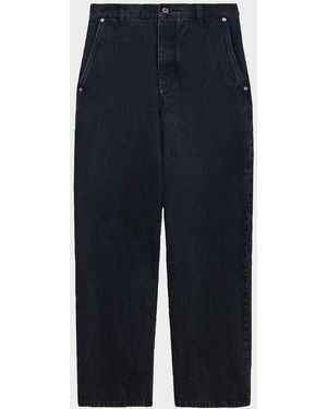 Loewe Apos;S Leather-Patch Straight-Leg Jeans - Blue