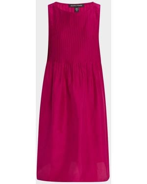 Eileen Fisher Sleeveless Pintuck Silk Midi Dress - Pink