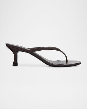 STAUD 55Mm Freja Leather Thong Sandals - Brown
