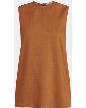 Ferragamo Sleeveless Wool Top - Brown