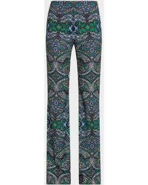 Alice + Olivia Teeny Paisley Flare Pants - Blue