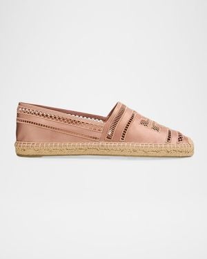 Tory Burch Open-Weave Satin Espadrilles - Multicolor