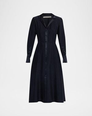 Jason Wu Washed Twill Layered Midi Shirtdress - Blue