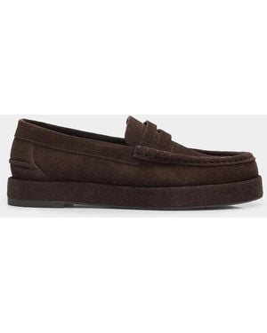 Pedro Garcia Sergia Suede Penny Loafers - Brown