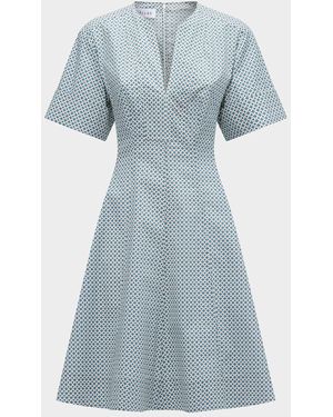 Callas Milano Sora Geometric-Print Mini Shirtdress - Blue