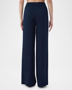 Trina Turk Verity 2 High-Rise Wide-Leg Pants - Blue
