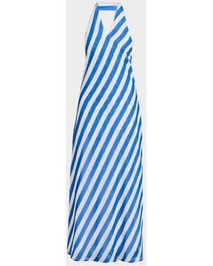 Solid & Striped The Brisa Striped Halter Maxi Dress - Blue