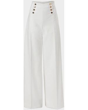 Carolina Herrera Alba Wide-Leg Sailor Pants - White