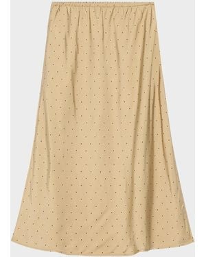 Vince Grid Dot Slip Skirt - Natural