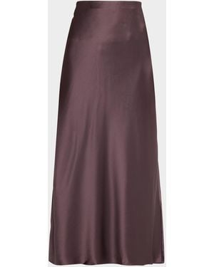 Reiss Saskia A-Line Satin Maxi Slip Skirt - Purple