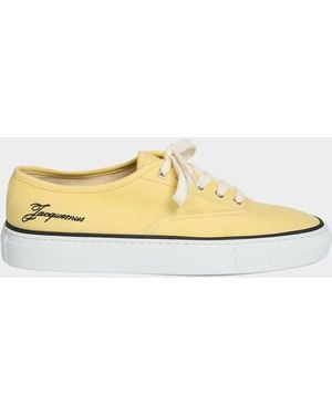 Jacquemus Les Fefe Canvas Low-Top Boat Sneakers - Metallic