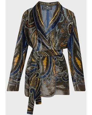 Etro Paisley Velvet Wrap Jacket - Multicolor
