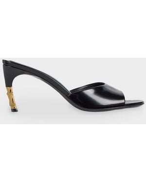 Gucci 75Mm Castello Leather Mules - Black