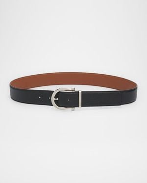 Ferragamo Gancini Reversible Leather Belt - Brown