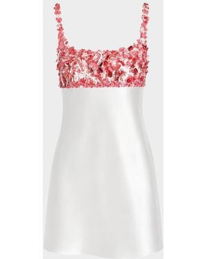 retroféte Winifred Embellished Satin A-Line Mini Dress - White
