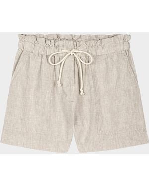 Rails Foster Paperbag Linen Shorts - Natural