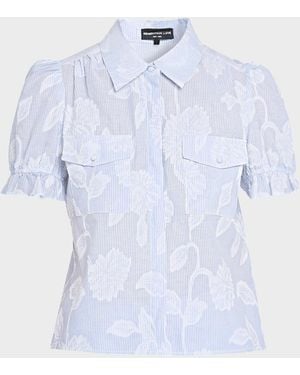 Generation Love Mina Floral Stripe Top - Blue
