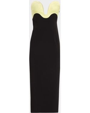 Et Ochs Bridgette Curved Strapless Midi Dress - Black
