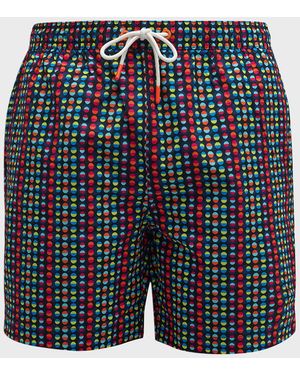 Swims Apos;S Punto Geometric-Print Swim Shorts - Blue
