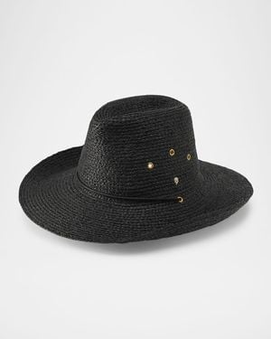 Helen Kaminski Madison Raffia Cowboy Fedora - Black