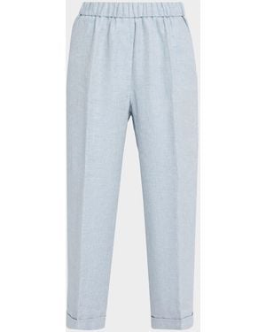 Peserico Cropped Straight-Leg Pants - Blue