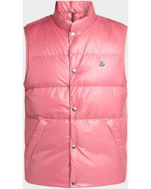 Moncler Apos;S Restigo Snap-Front Quilted Vest - Pink
