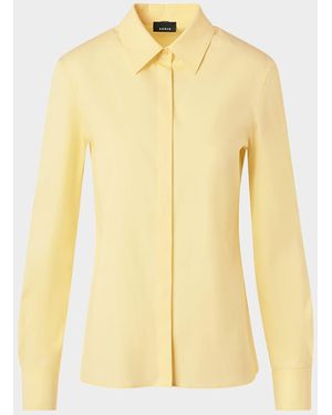Akris Stretch Poplin Button-Front Shirt - Yellow