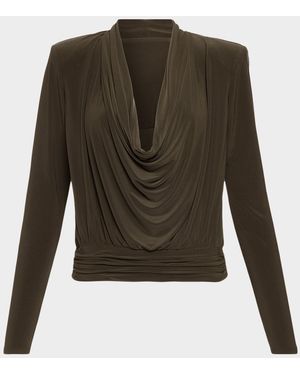 Ramy Brook Eden Cowl-Neck Blouse - Green