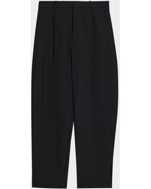 Jacquemus Aero Pleated Wide-Leg Pants - Black