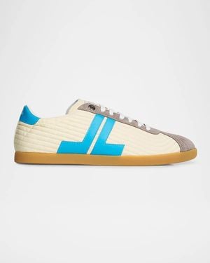 Lanvin Apos;S Nylon And Suede Low-Top Sneakers - Blue
