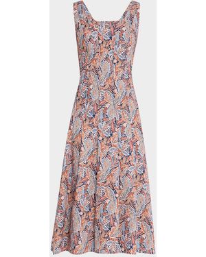 Veronica Beard Jolie Fit-And-Flare Midi Dress - Purple