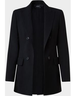 Akris Lucia Wool Double-Breasted Jacket - Blue