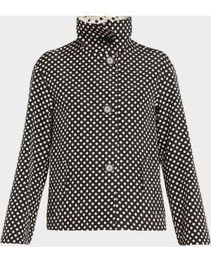 Akris Punto Polka-Dot Single-Breasted Jacket - Blue
