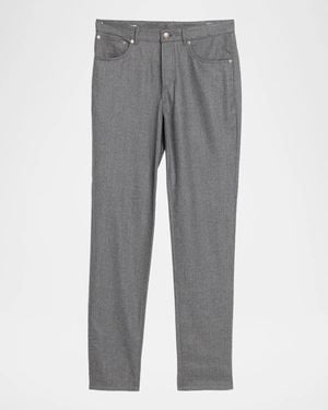 Brunello Cucinelli Apos;S Flannel Tapered Leg Five-Pocket Pants - Gray