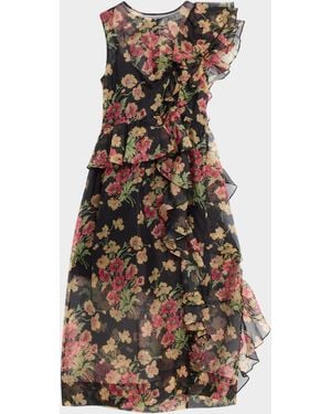 Sea Cornelia Floral Organza Midi Dress - Black