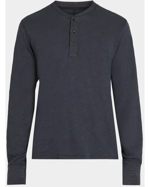 Rag & Bone Apos;S Classic Flame Henley Long-Sleeve T-Shirt - Blue