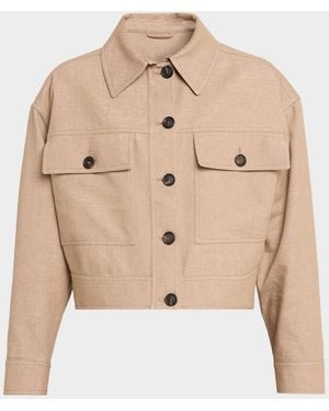 Brunello Cucinelli Shimmering Denim Jacket - Natural