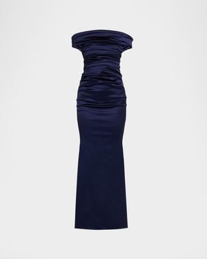 Talbot Runhof Soft Draped Long Gown - Blue