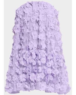 HELSI Bianca Embroidered Strapless 3D Floral Mini Dress - Purple