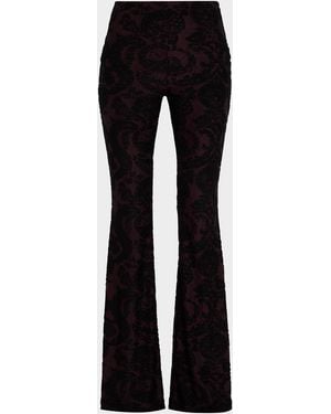 Etro Paisley Chenille Jacquard Flare Pants - Black