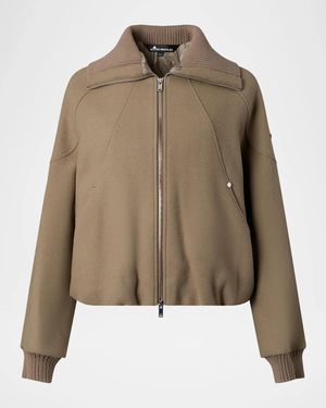 Moose Knuckles Grid 3-In-1 Wool Bomber Jacket - Natural