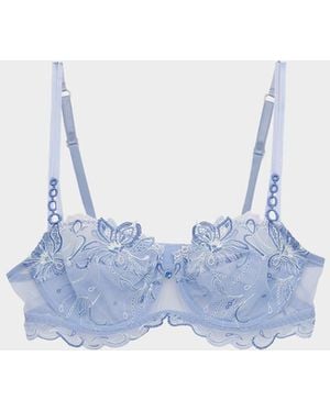 Lise Charmel Nymphe Bleue Embroidered Tulle Demi Bra - Blue