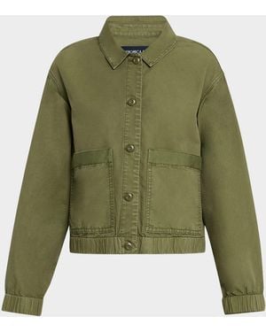 Veronica Beard Joyner Twill Shacket - Green