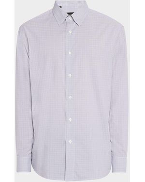 Brioni Cotton Micro-Check Sport Shirt - Purple